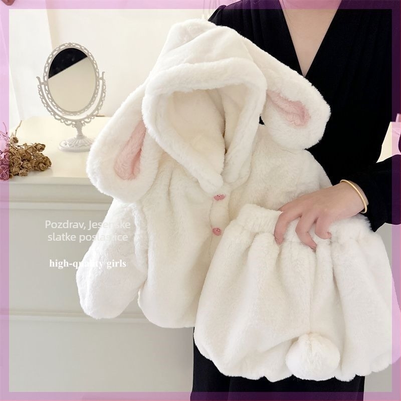 Dječji zimski dvodijelni komplet, debela poliester tkanina, ležerni stil, za uzrast 3–8 godina, jednofarbni uzorak