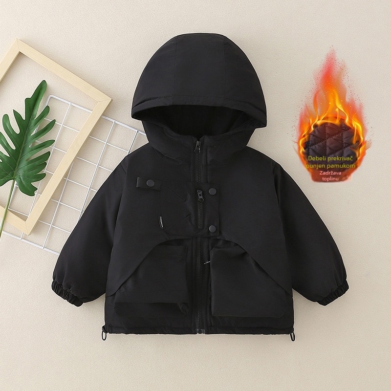 Shy Cat dječja jakna s punjenjem, s kapuljačom, vjetro i vodonepropusna do 3000 mm, dišno prozračna 5000 mm, vanjska tkanina od poliestera, unutarnja pamuk podstava, za djecu 3–8 godina