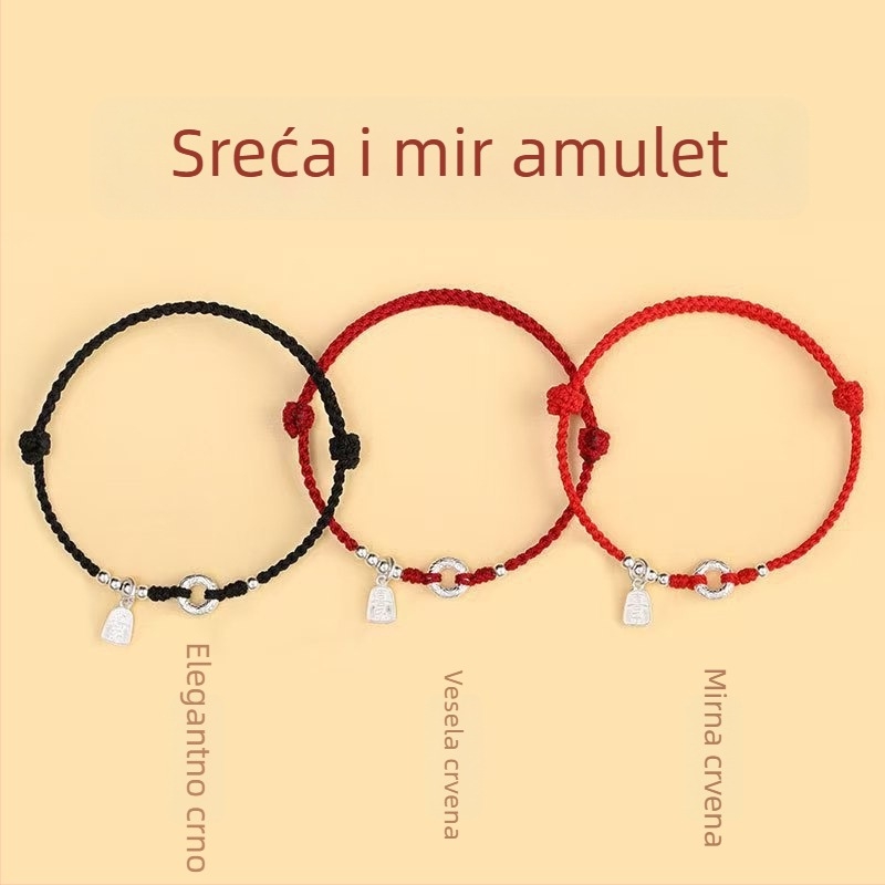 Unisex narukvica od srebra 925 Peace Buckle, ručno pleteni, novi kineski stil