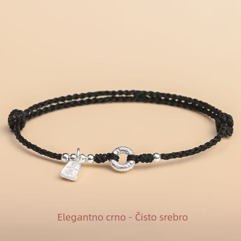 Unisex narukvica od srebra 925 Peace Buckle, ručno pleteni, novi kineski stil