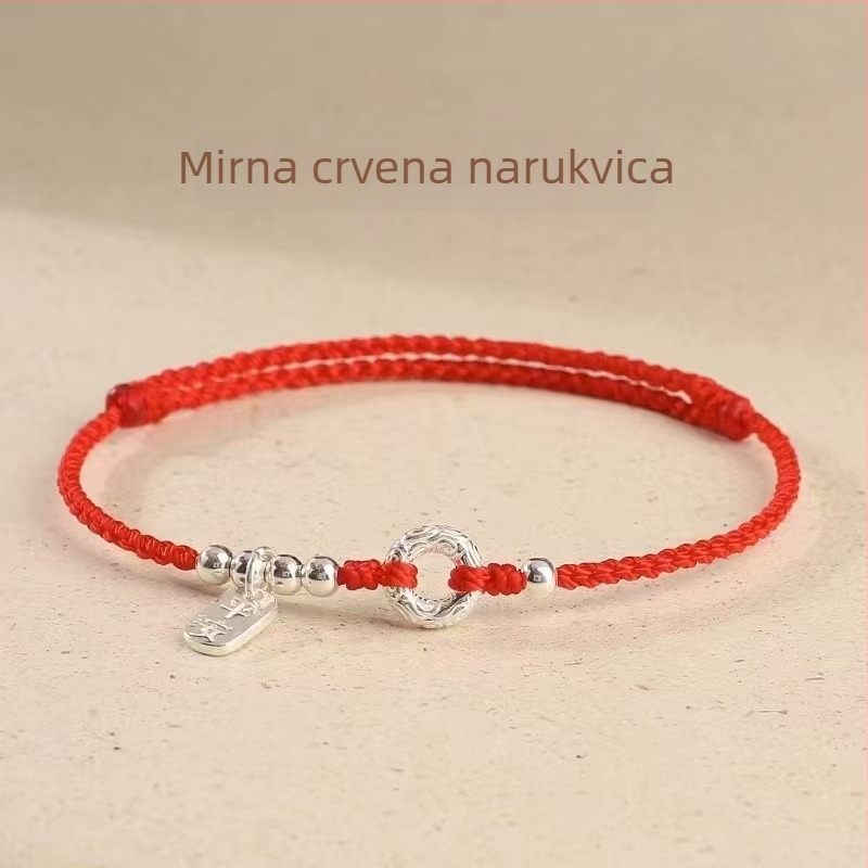 Unisex narukvica od srebra 925 Peace Buckle, ručno pleteni, novi kineski stil
