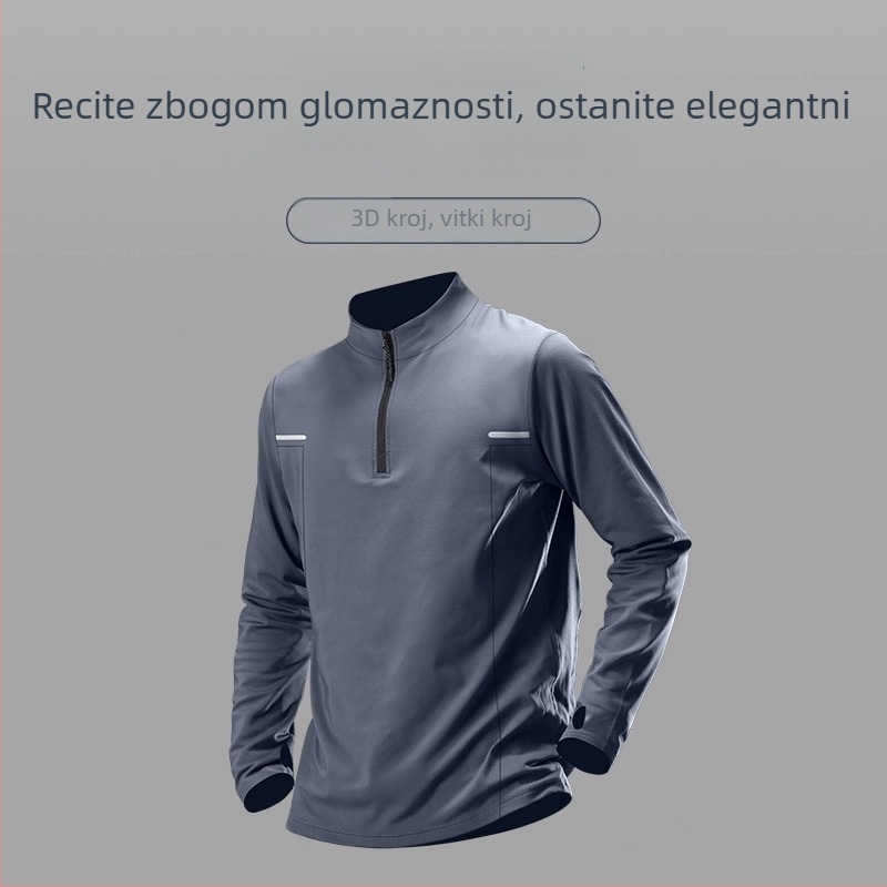 Muška zimska termalna majica s mikroflísom, dugi rukavi, brzo se suši, za skijanje, trčanje i fitness