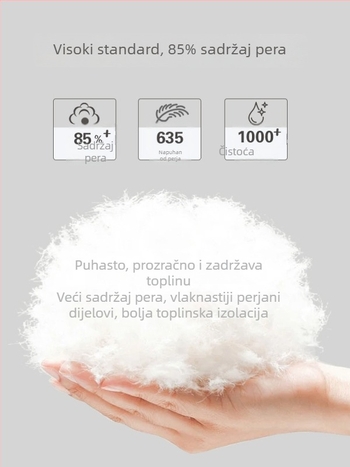 Ženska troje-u-jedan puffer jakna s kapuljačom za djevojčice, 1–3 godine, punilo bijeli patka down, vanjski dio najlon, podstava poliester