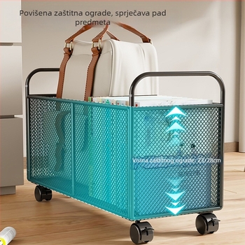 Kutija za knjige s kotačićima ispod stola – mobilna željezna konstrukcija, moderni minimalistički stil, kapacitet do 5 L, višefunkcionalno skladište