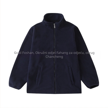 Dječja zimska jakna s fiksnom kapuljom, zatvarač, flis podstava, vanjski najlon materijal