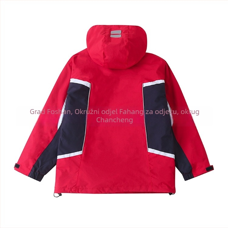 Dječja zimska jakna s fiksnom kapuljom, zatvarač, flis podstava, vanjski najlon materijal