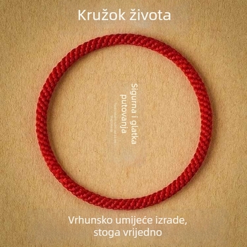 Ručni pleteni narukvica od crvenog užeta za zapešće, etnički stil, unisex, proljeće 2024