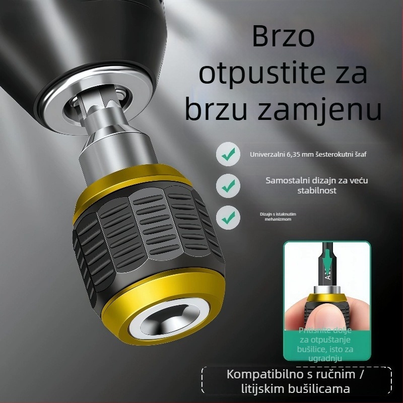 Šesterokutni brzi zamjenski adapter – produžni štap za električnu bušilicu, šesterokutni osovinski dio, alat za demontažu (1 komad ili 2 komada)