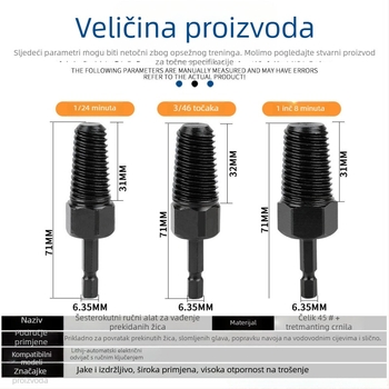 FURONGHUA alat za izvlačenje prekinutih navojnih navoja za slavinu – 45 čelika, britanski format, 1 komplet, kućna uporaba