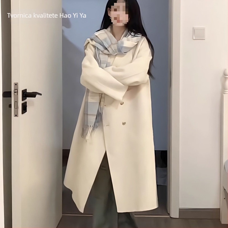 Poluduga Hepburn stil windbreaker jakna od korduroja, krzno od kunića 50-70% sadržaja