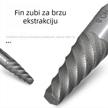 Set izvlačivača vijaka za uklanjanje slomljenih vijaka – visoko tvrdi krom-vanadijski čelik, 8 komada, za kućnu upotrebu