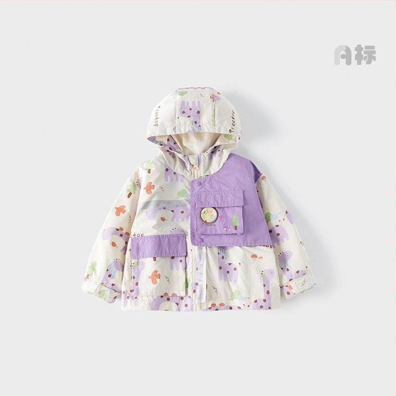 Dječja jakna s kapuljačom, unisex, jesen, poliester