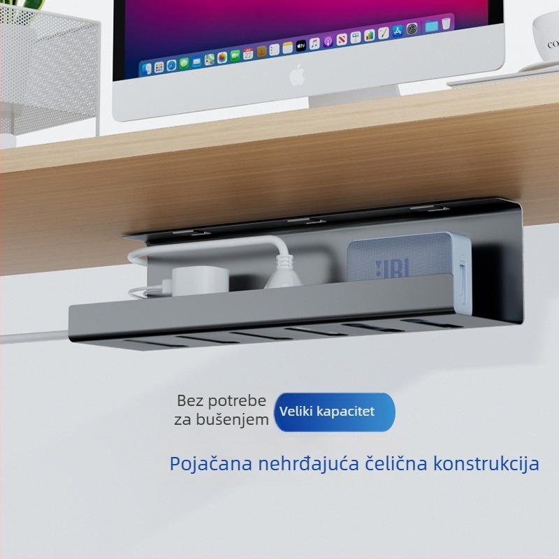 Regal za upravljanje kabelima ispod stola - željezo, skladištenje za cvjetni stalak, organizator otporan na prašinu