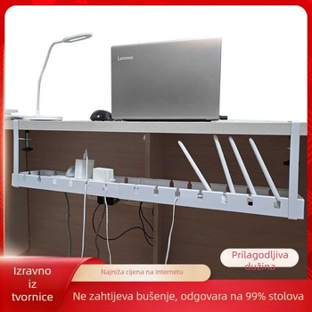 Desktop kabelski organizator – teleskopskog dizajna, bez bušenja, organizator od karbonskog čelika, set od 30 komada, 1 sloj skladištenja