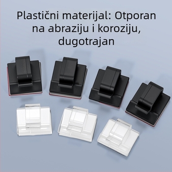 Prozirni klip za upravljanje kabelima s ljepilnom bazom, za mrežne kabelе, pogodan za poslovnu LAN