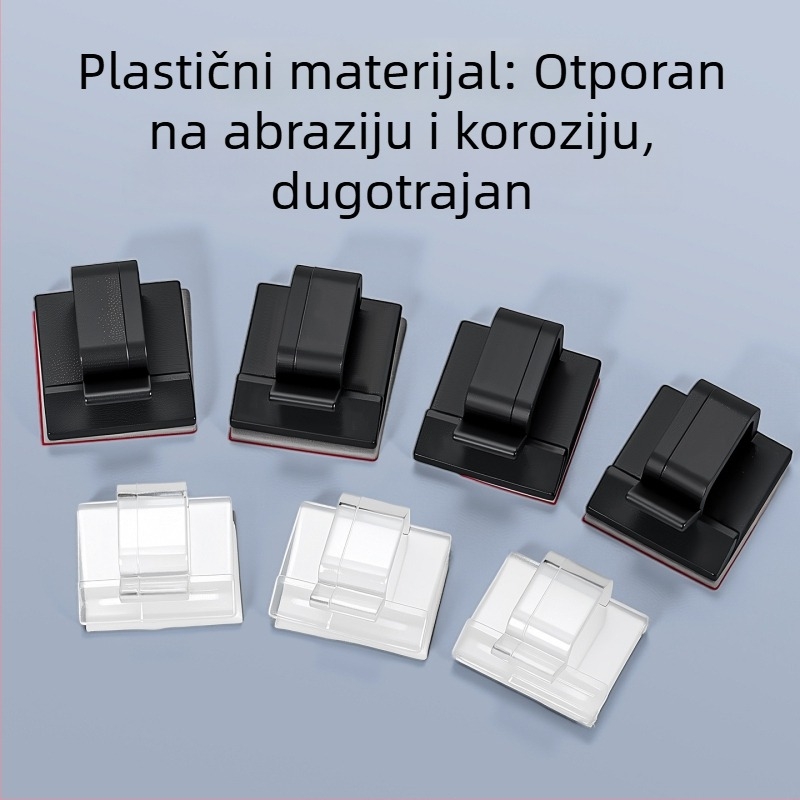 Prozirni klip za upravljanje kabelima s ljepilnom bazom, za mrežne kabelе, pogodan za poslovnu LAN