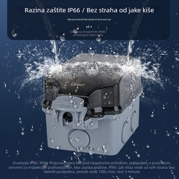 Vanjska vodootporna kutija za prekidač i utičnicu, IP66, montaža na površinu, zaključavanje, kućište PC/ABS