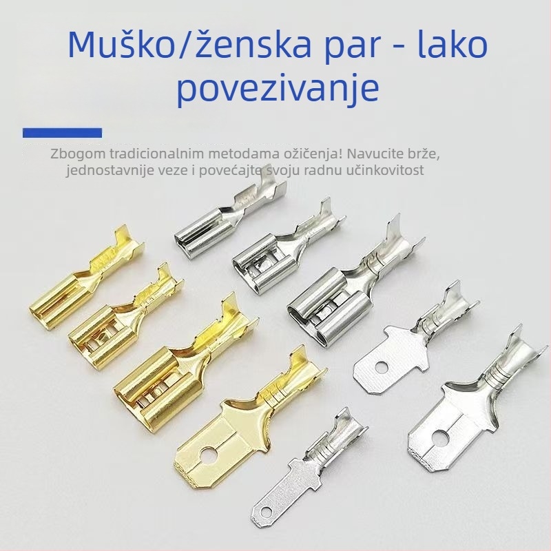 Bakreni blok terminala, tip priključka s utorom, pravokutni oblik, model: terminal hladno lisanje