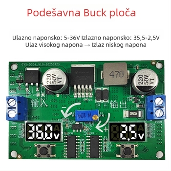 LM2596S prilagodljivi Boost/Buck modul s dvostrukim digitalnim voltmetrom, regulirano napajanje za automobil DIY