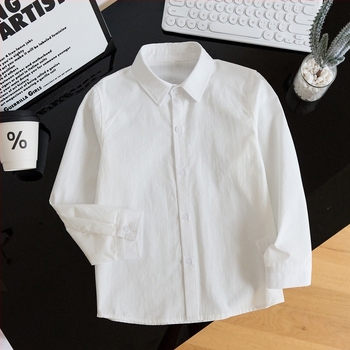 Dječja košulja s dugim rukavima, rever ovratnik, meka na dodir tkanina, 100% pamuk