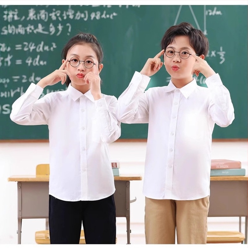 Dječja košulja s dugim rukavima, rever ovratnik, meka na dodir tkanina, 100% pamuk