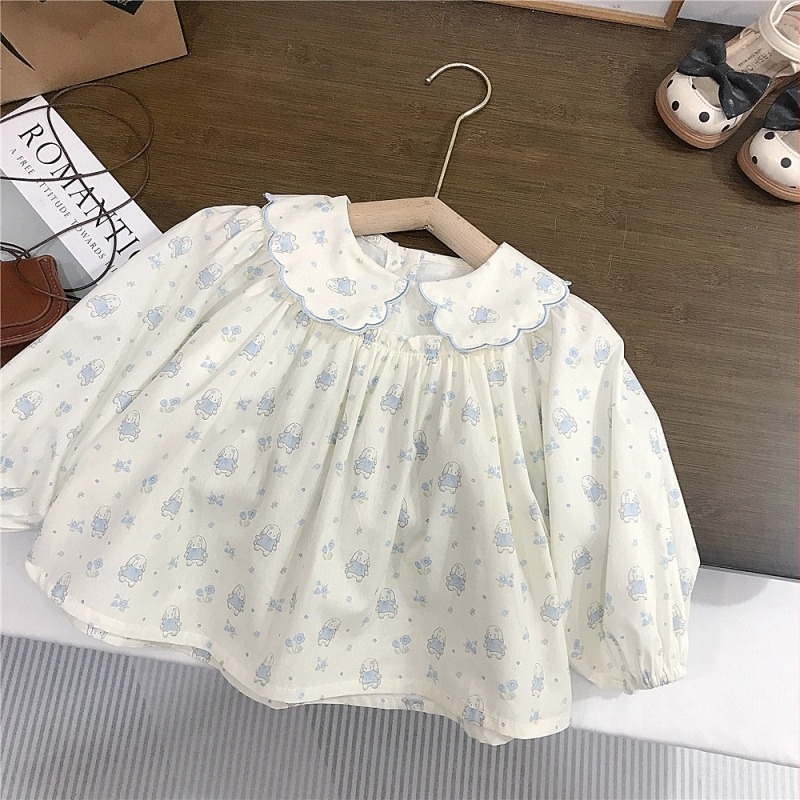 Dječja košulja za djevojčice s dugim rukavima, princes stil, 95% pamuk, uzrast 3–8 godina