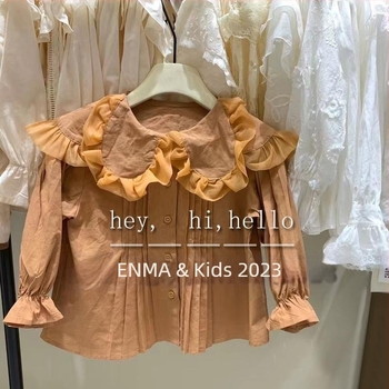 Dječja pamučna košulja za djevojčice s golom lutke, dugi rukavi, za uzrast 3–8 godina, proljeće 2025