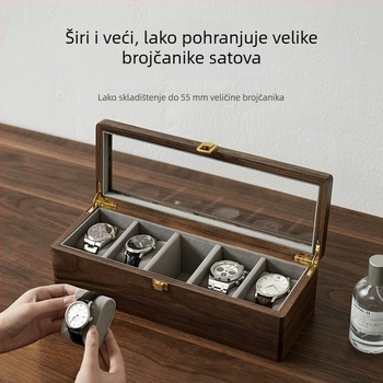 Kutija za satove od orašćevog drveta, klasičan kineski stil, pregrade 2/3/5/10