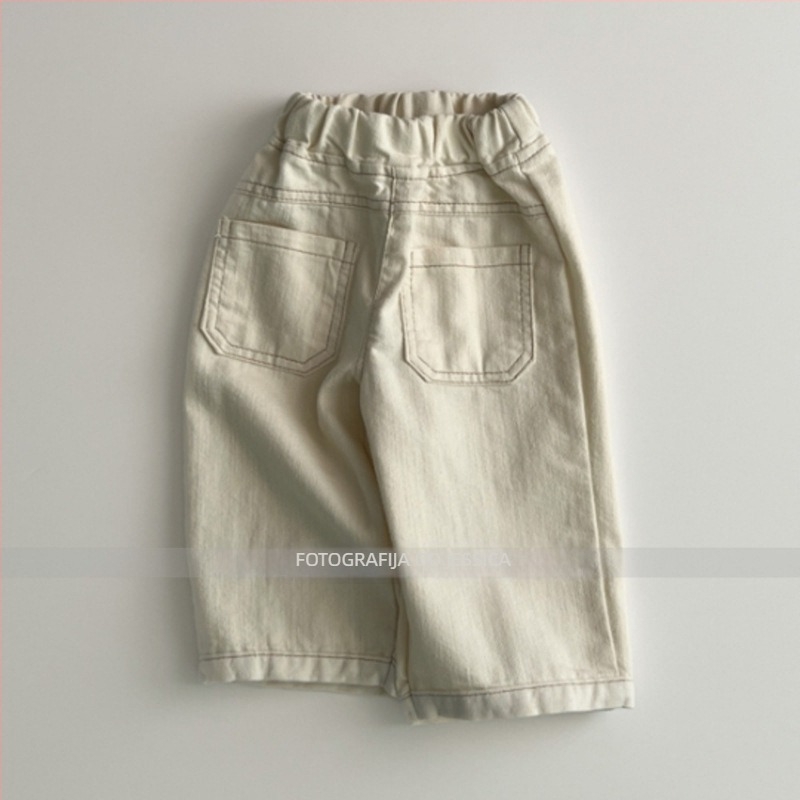 Dječje farmerice ravnih nogavica, korejski stil, 95% pamuk, visoki struk s elastikom, za djecu od 3 do 8 godina