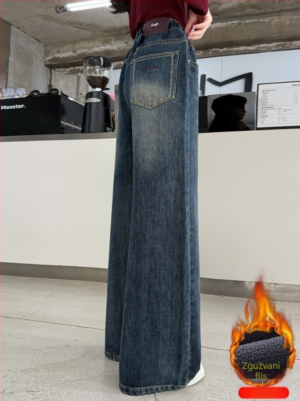 Hlače za djevojčice za zimu s flis podstavom - visok struk, elastičan pojas, jednobojne, za djecu stariju od 8 godina.