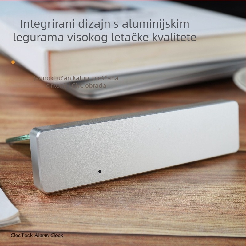 Alarmni sat s LCD zaslonom, termometrom, mjerenjem vlage, kalendarom i 24-satnim vremenom