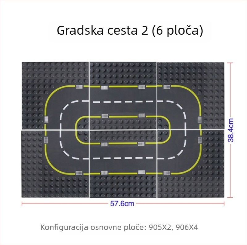 Putna baza za blokove, kompatibilna s LEGO velikim blokovima, modeli 905–907, Wange, ABS plast