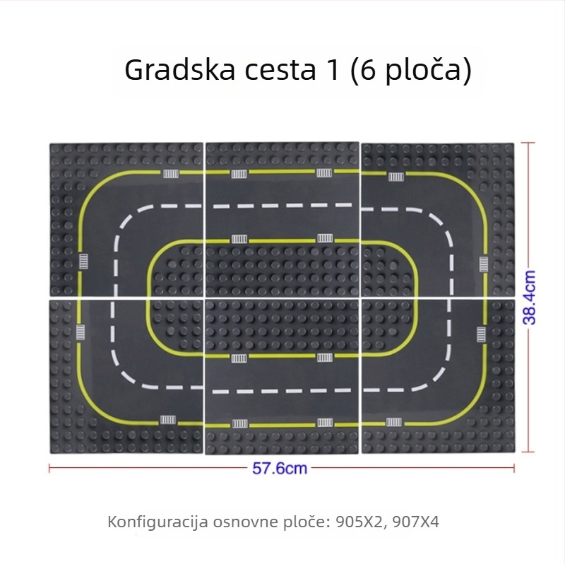 Putna baza za blokove, kompatibilna s LEGO velikim blokovima, modeli 905–907, Wange, ABS plast