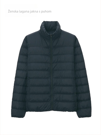 Muška lagana down jakna sa stojećim ovratnikom, zip, vanjski najlon, bijeli patka down punjenje 550, zimska sezona