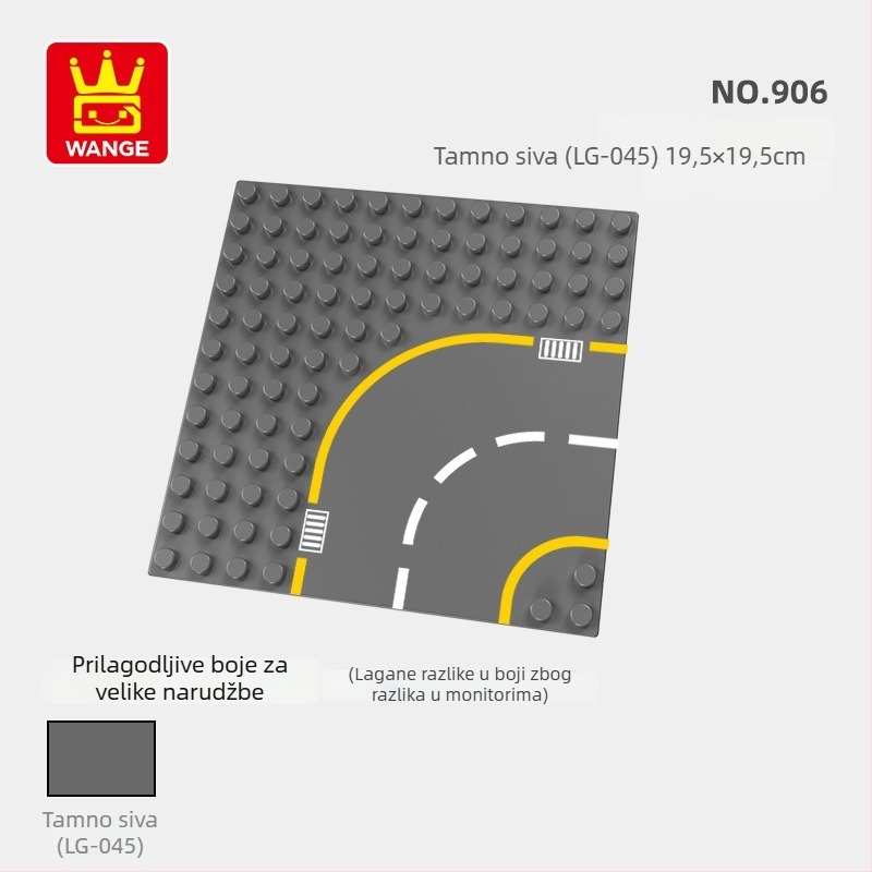 Wange Podloga za cestovne blokove za građevinu, Kompatibilna s LEGO velikim blokovima, ABS plastika, 100–200 komada, Uzrast 7–14 godina