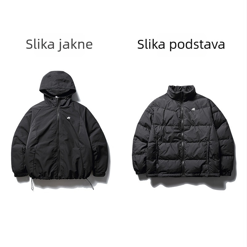 Jakna s perjem, s odvojivom unutarnjom postavom, kapuljačom, dizajn 3-u-1, punjenje patkinim perjem, zaštita od hladnoće od -20°C do -5°C