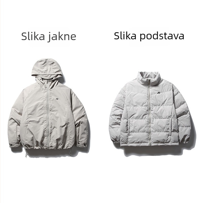 Jakna s perjem, s odvojivom unutarnjom postavom, kapuljačom, dizajn 3-u-1, punjenje patkinim perjem, zaštita od hladnoće od -20°C do -5°C