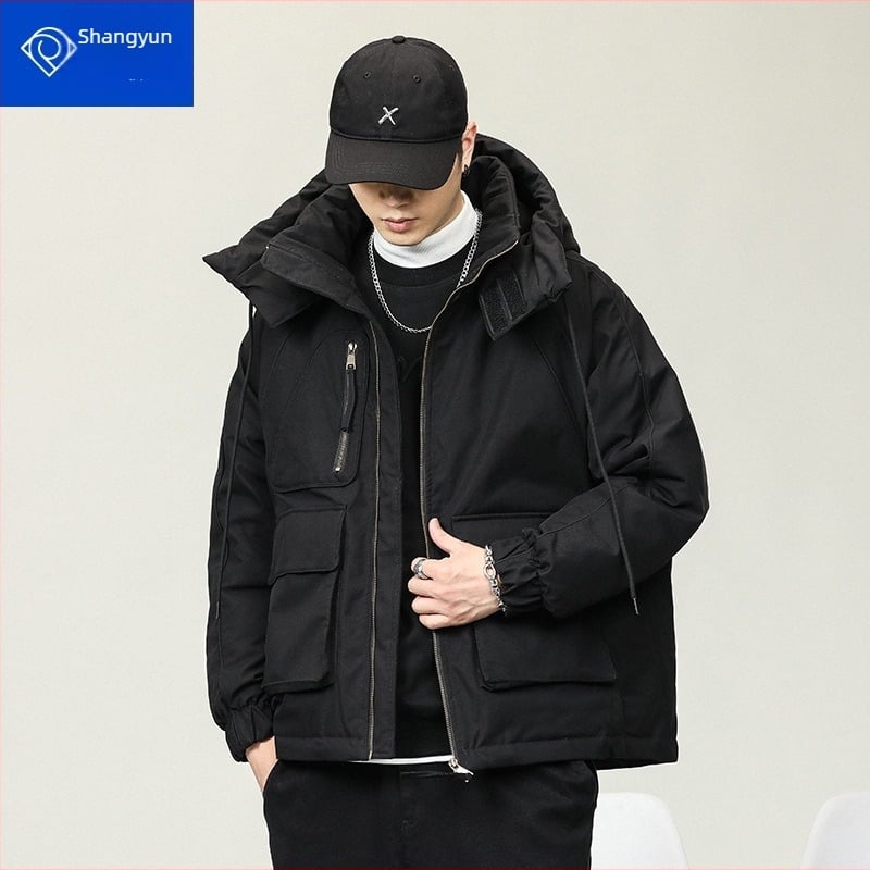 Muška jakna od perja s kapuljom, otporna na vjetar, 90% punilo od bijelog patka, zaštita od hladnoće -20°C do -5°C