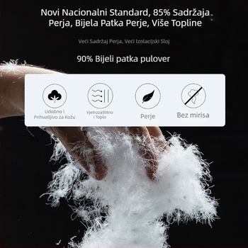 Kapuljačom puna jakna za muškarce i žene | osnovni i trendovski stil (vjetar otporan; zatvarač; produžena duljina; sadržaj perja 81-85%)