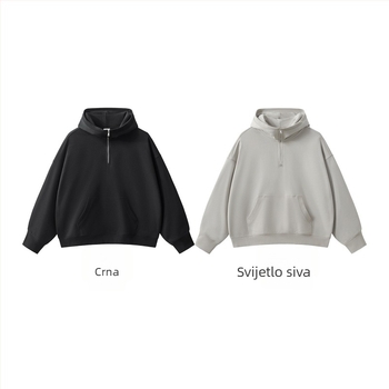 RS muški hoodies s kapuljom, teški pamuk (81–90%), labav kroj, okrugli izrez, trodimenzionalna džep