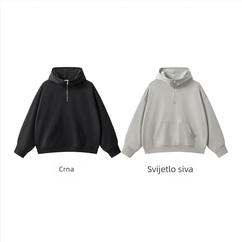 RS muški hoodies s kapuljom, teški pamuk (81–90%), labav kroj, okrugli izrez, trodimenzionalna džep