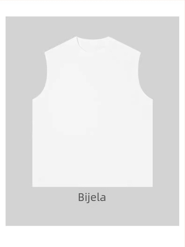 Majica bez rukava, slobodan kroj, 98% pamuk, težak stil
