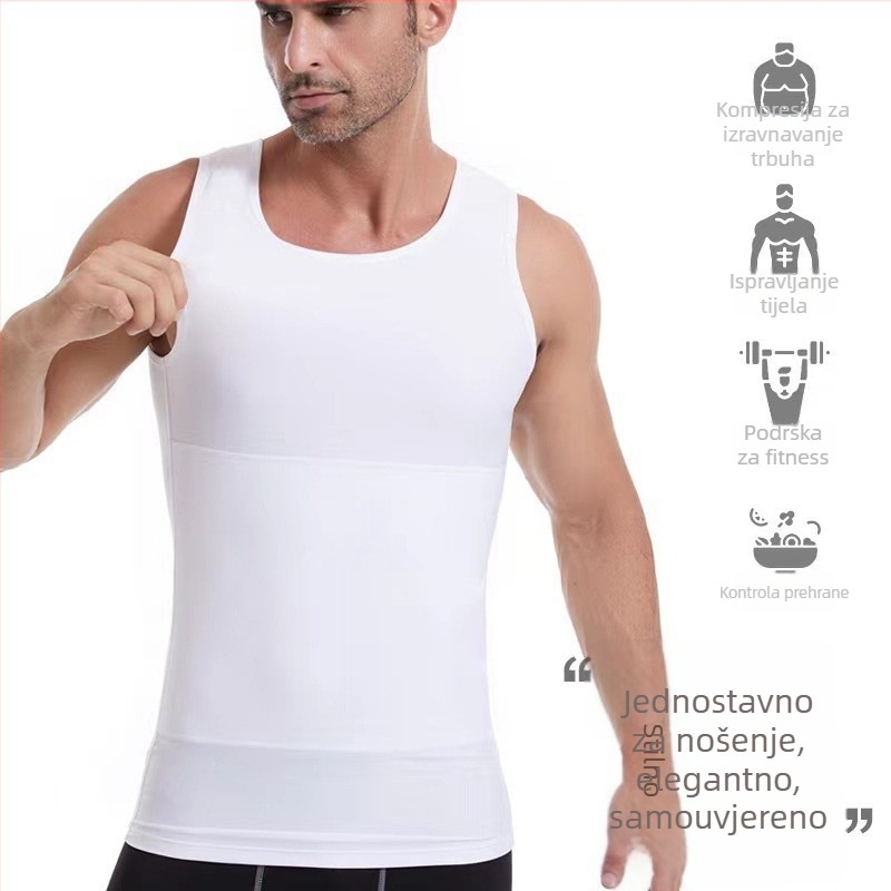 Muška sportska vest, uski kroj, najlon 80% materijal, sportska upotreba, ljeto 2024