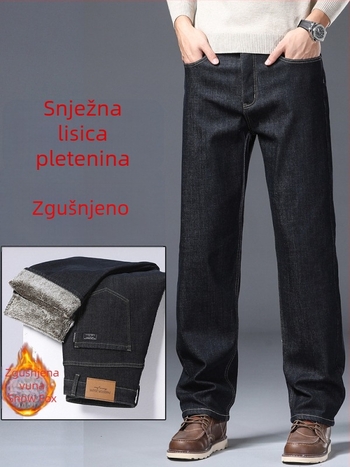 Muške traperice ravnog kroja, visokim strukom, pamuk, vez (ravni kroj; visok struk; pamuk; vez; proljeće 2025)