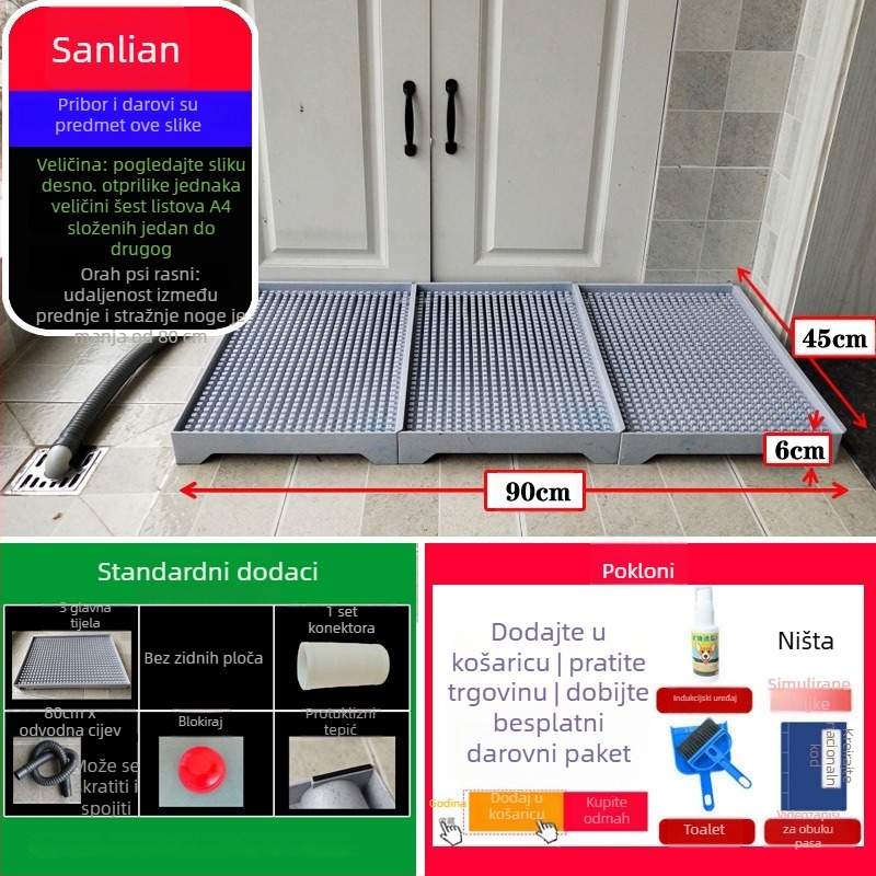 Toalet za pse s automatskim čišćenjem i posudom za obuku mokrenja — Materijal: Drugo; Nije uvezeno; Nema ovlaštene privatne marke; Nije poklon