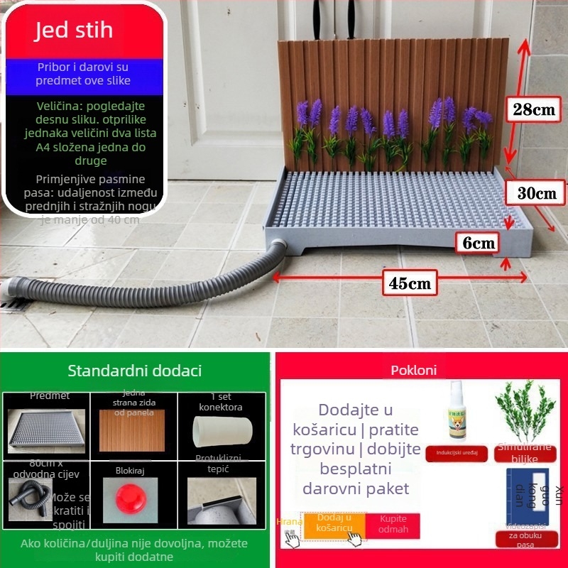 Toalet za pse s automatskim čišćenjem i posudom za obuku mokrenja — Materijal: Drugo; Nije uvezeno; Nema ovlaštene privatne marke; Nije poklon