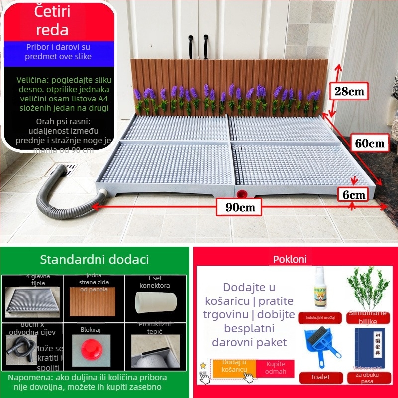Toalet za pse s automatskim čišćenjem i posudom za obuku mokrenja — Materijal: Drugo; Nije uvezeno; Nema ovlaštene privatne marke; Nije poklon