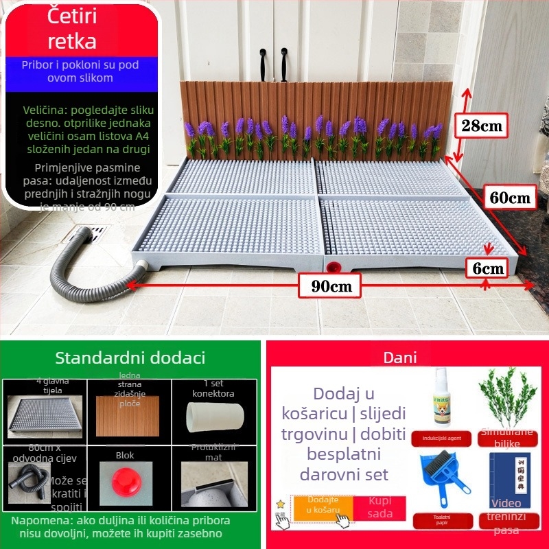 Toalet za pse s automatskim čišćenjem i posudom za obuku mokrenja — Materijal: Drugo; Nije uvezeno; Nema ovlaštene privatne marke; Nije poklon