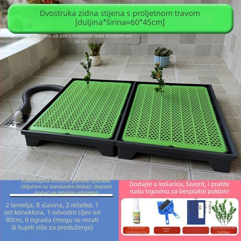 Toalet za pse s automatskim čišćenjem i posudom za obuku mokrenja — Materijal: Drugo; Nije uvezeno; Nema ovlaštene privatne marke; Nije poklon