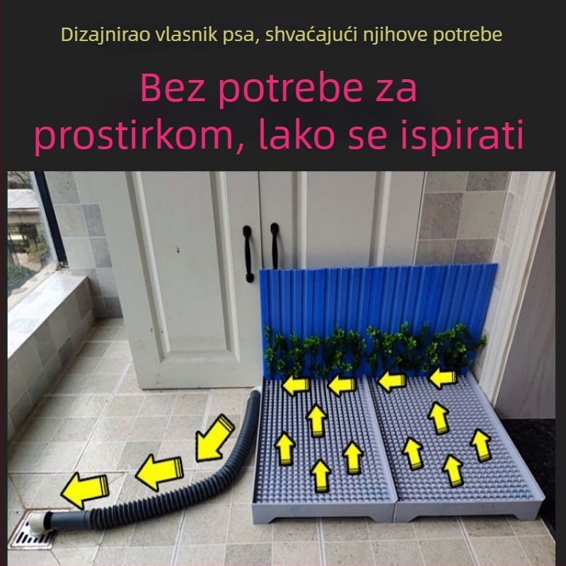 Toalet za pse s automatskim čišćenjem i posudom za obuku mokrenja — Materijal: Drugo; Nije uvezeno; Nema ovlaštene privatne marke; Nije poklon